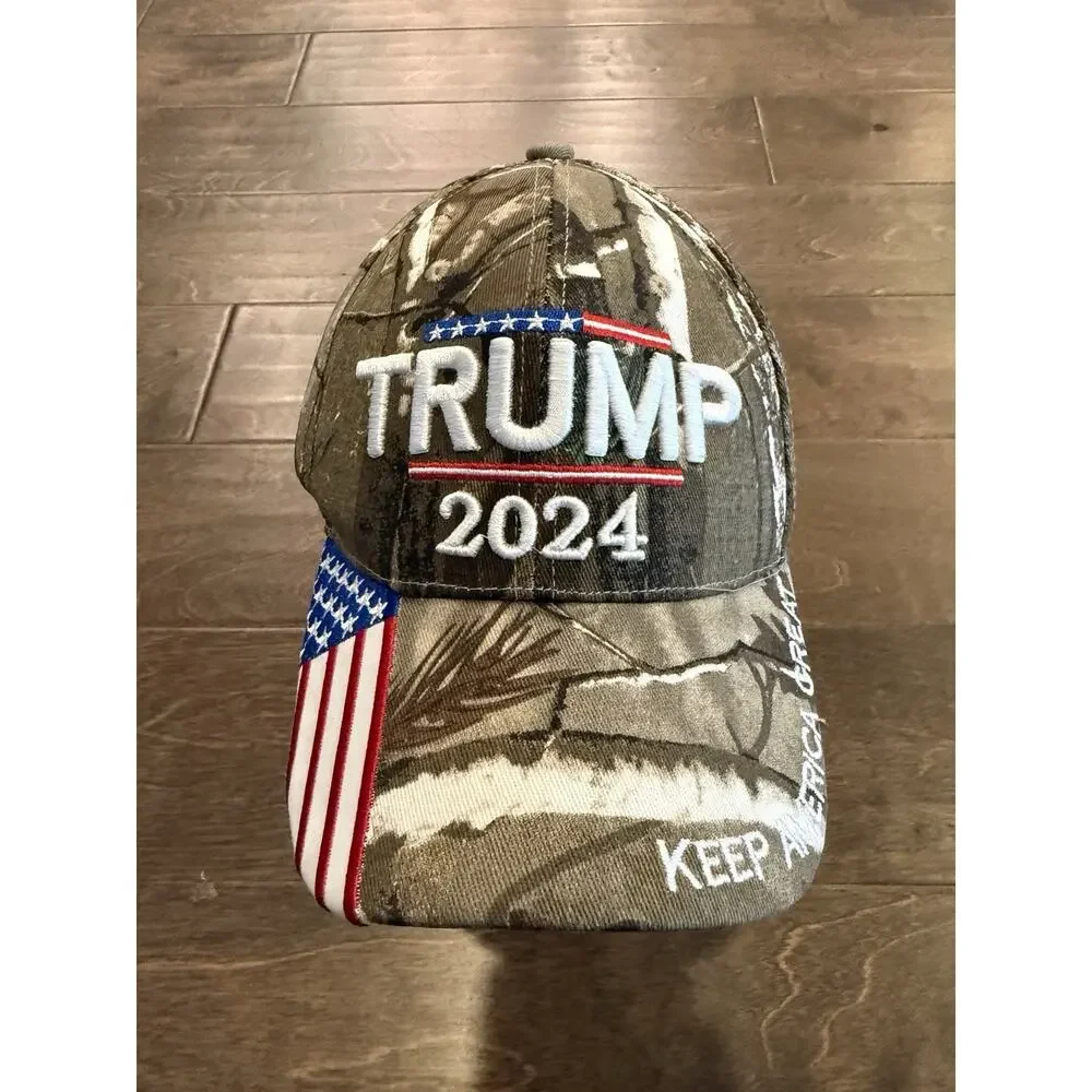 Trump 2024 Keep America Great Unisex Camo Adjustable Strapback Hat Baseball Cap